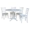International Concepts Round 36 in Round Extension Dining Table with 4 Emily Chairs, White, 36 in W, 48 in L, 30.1 in H K08-36RXT-27B-C617-4 - alternate 1